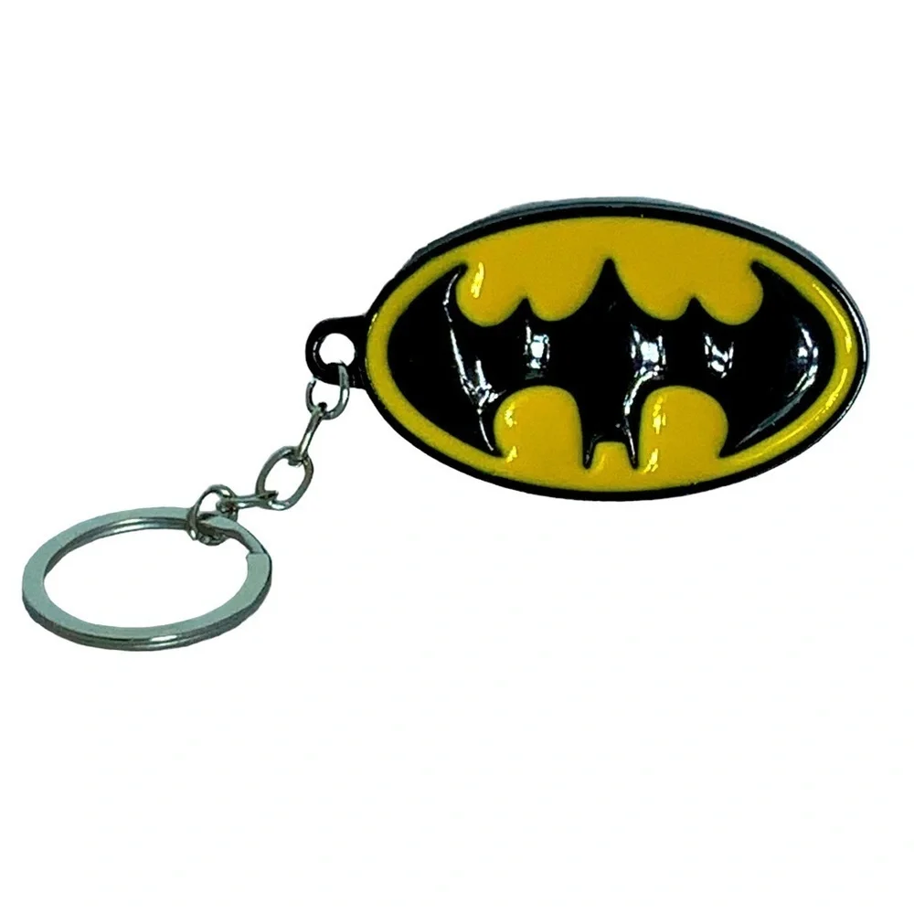 Batman Keychain DC Comics Split Key Ring Glossy Enameled Metal and Gift Pouch